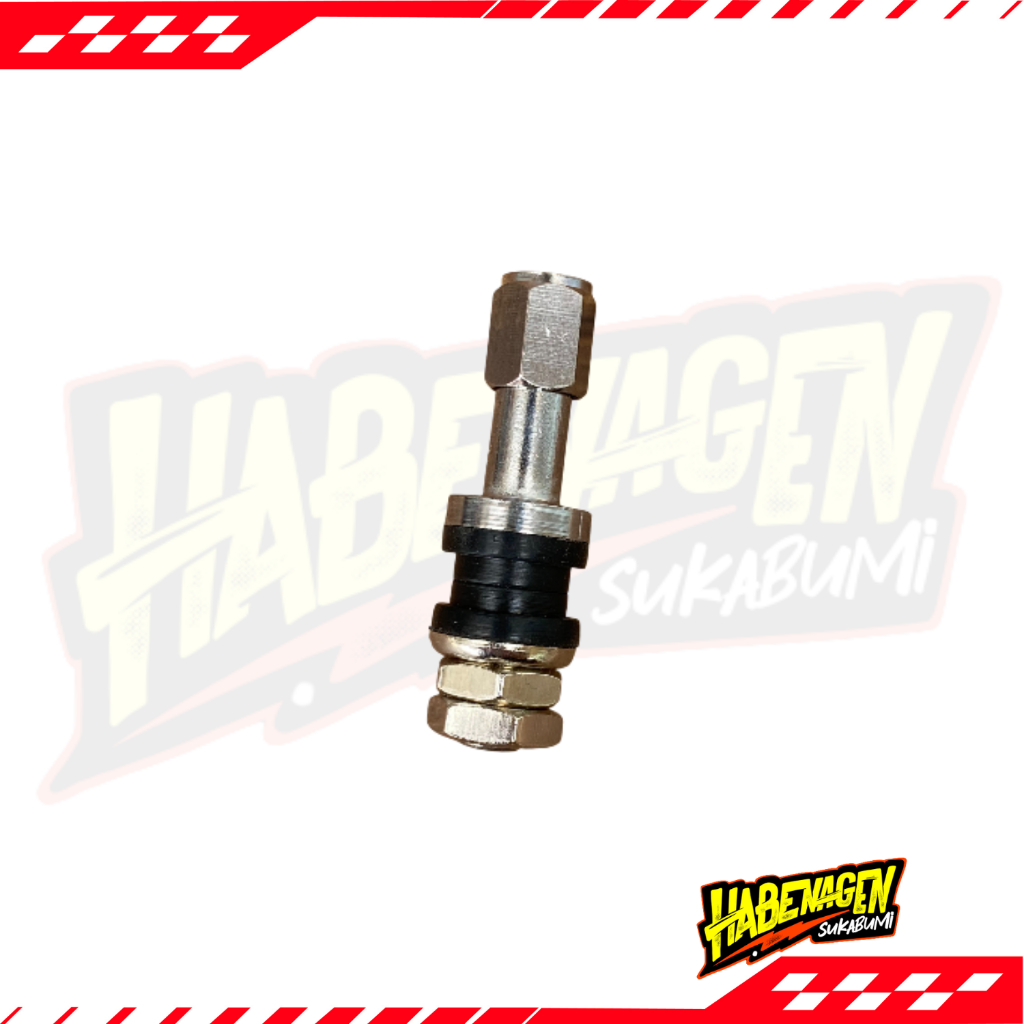 Pentil Ban Tubeles Tubles Tubeless Besi Panjang 45mm 4.5cm Set Tutup Pentil Stainless Stainles