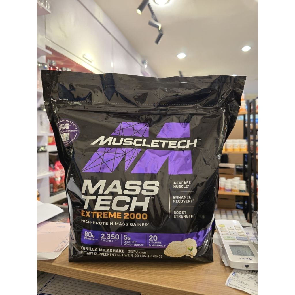 MUSCLETECH MASSTECH EXTREME 2000 6 LB LBS 2.7KG  PROTEIN MASS GAINER mass tech susu gym fitness