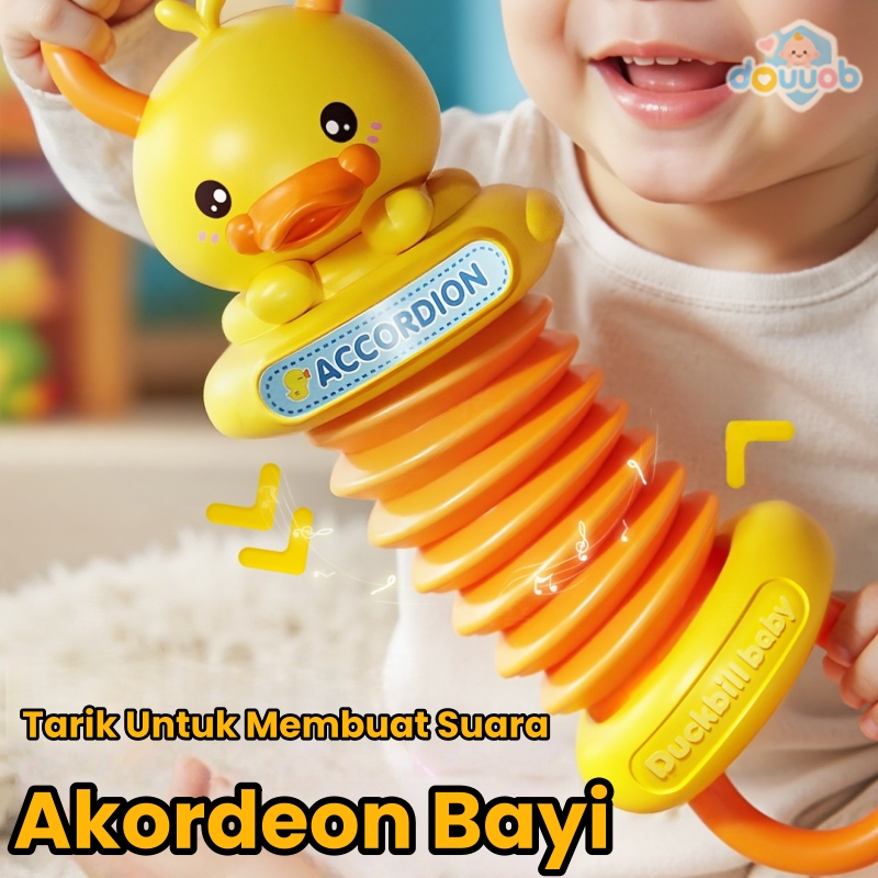 Akordeon Bebek Karet/ Mainan Musik Akordeon Baby Rattles/Akordeon Bayi/ Mainan Musik Bayi yang Menen