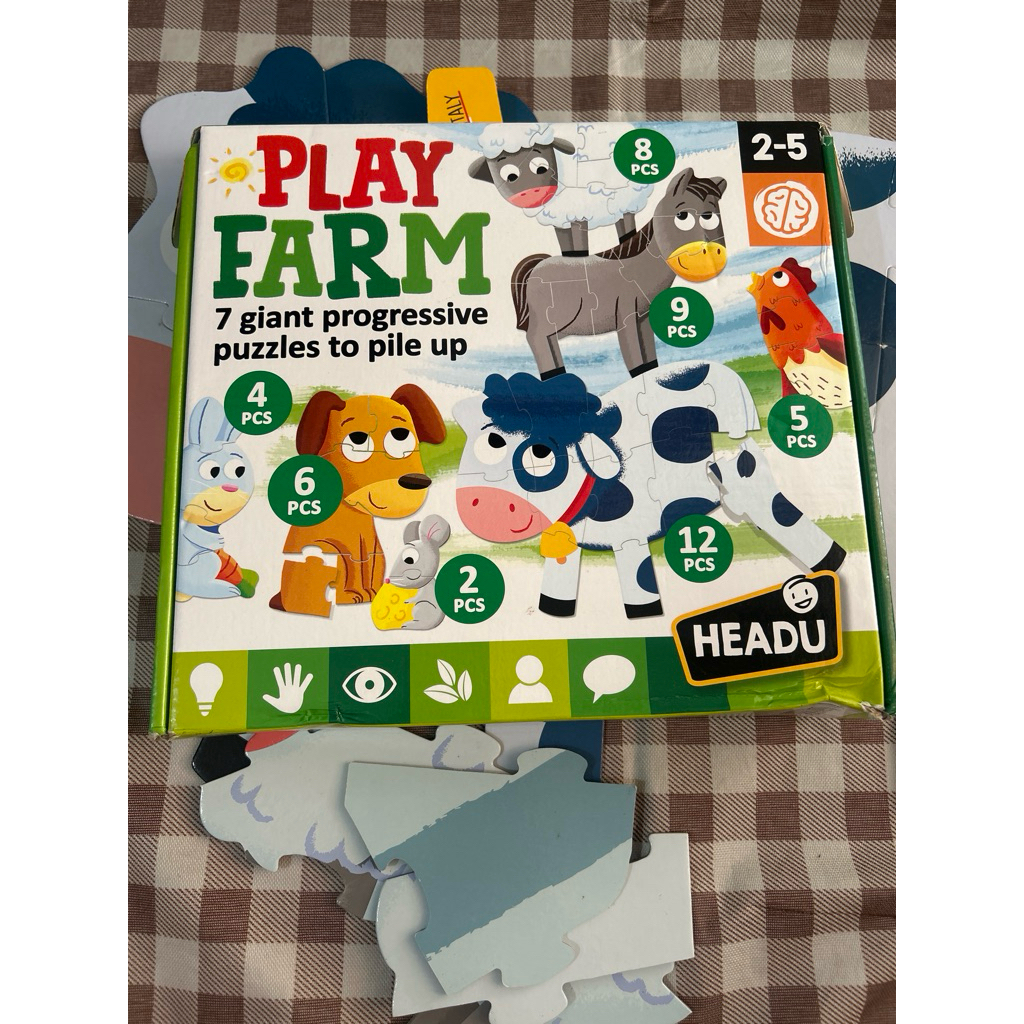 mainan puzzle anak preloved headu play farm