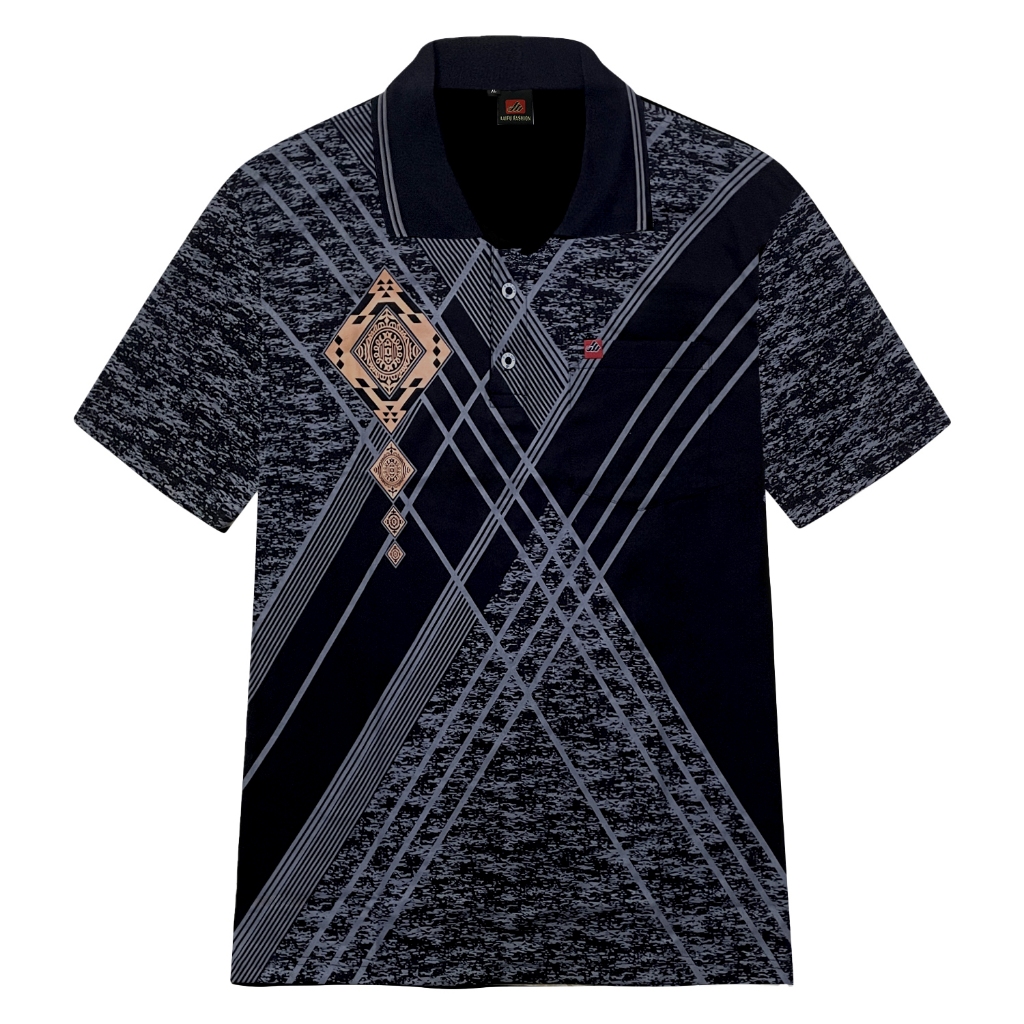 Afada - Kaos Saku Pria Distro Lengan Pendek | Kaos Kerah Pria | Kaos Polo Motif Batik Dewasa
