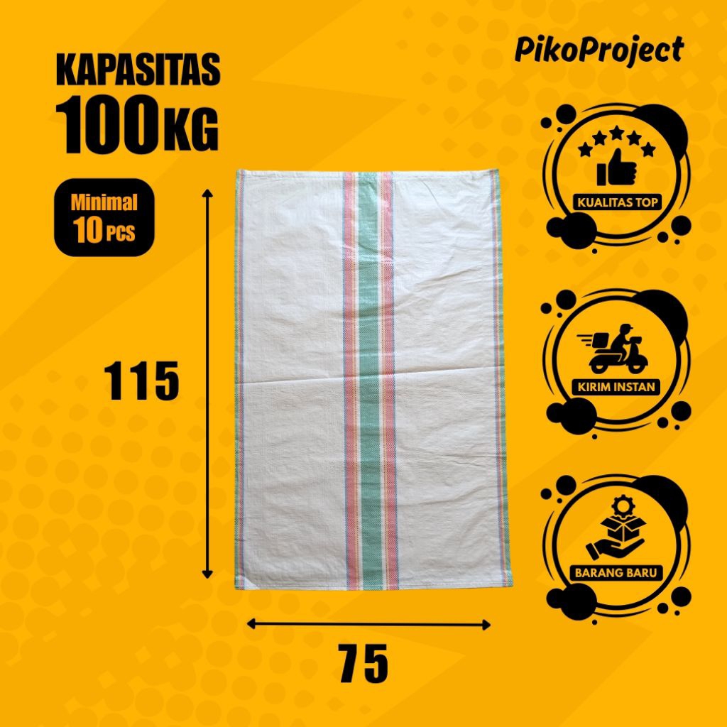 Karung 100 Kg Putih Ukuran 75 x 115