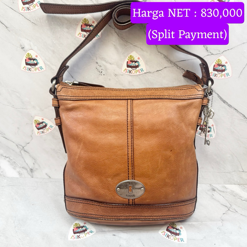 280 NET-Preloved Fossil Maddox Bucket Crossbody (key ala)