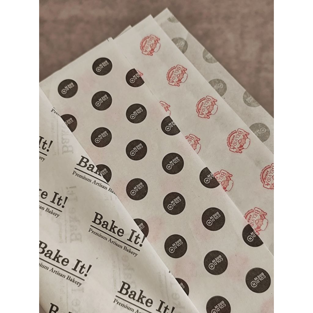 (Custom Logo) Cetak Wrapping Paper Custom Kertas Roti/ Kertas Pembungkus Hampers Kado