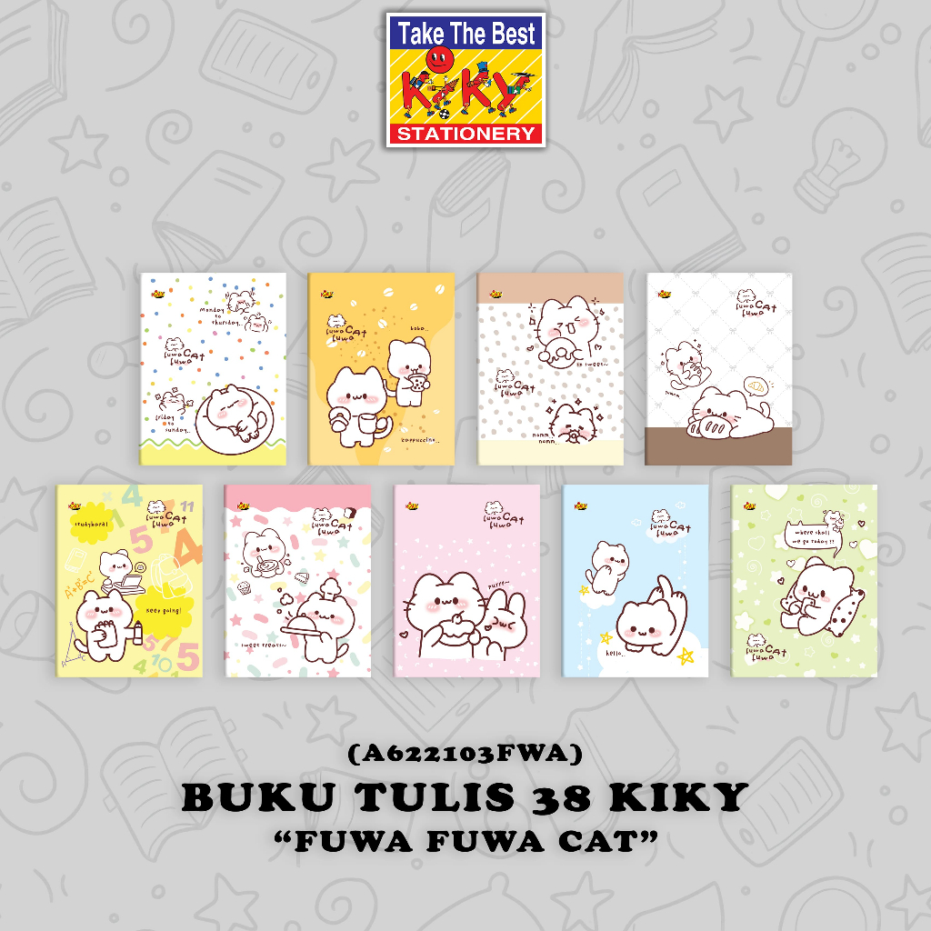 KIKY Buku Tulis 38 Lembar - 1 Pak 10 Buku Gambar Garis Berwarna