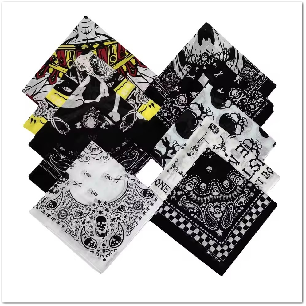 Cotton Skull Bandana Square Scarf Slayer Tengkorak
