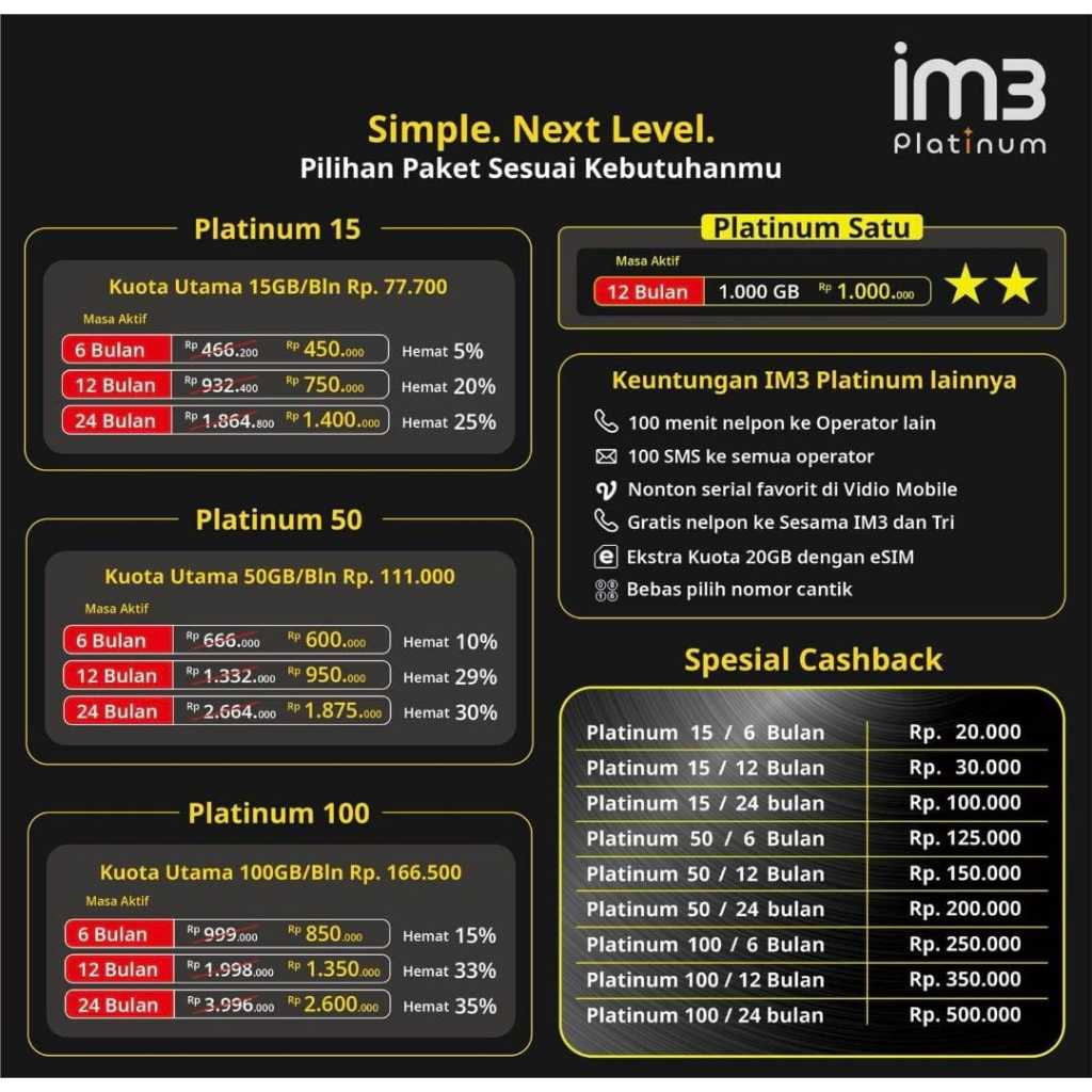 IM3 PLATINUM 2 bulan