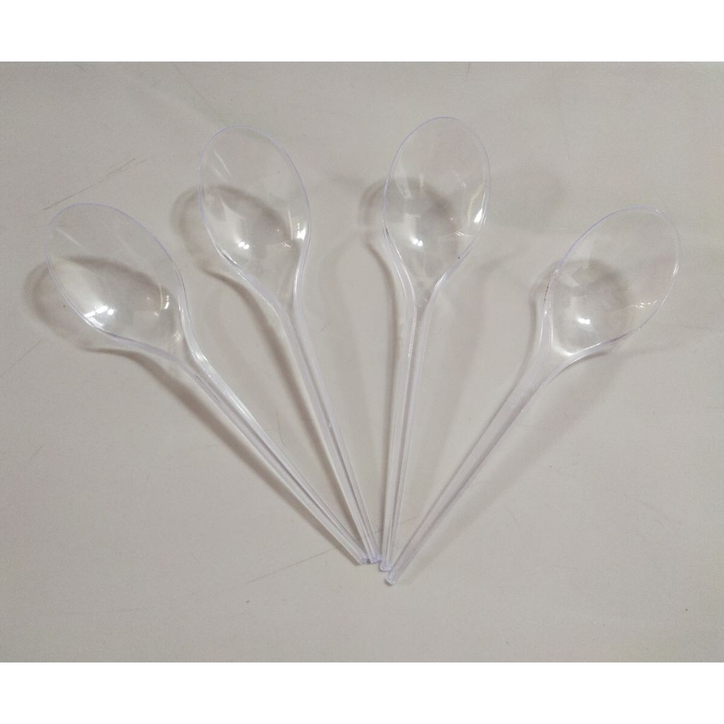 Sendok Bening Makan Plastik-Sendok Makan Panjang Bening