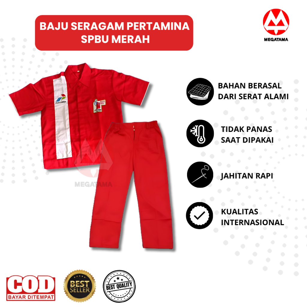 Seragam Spbu Operator Baju Celana Spbu Seragam Spbu Merah Seragam Pertamina Baju Spbu Celana Spbu