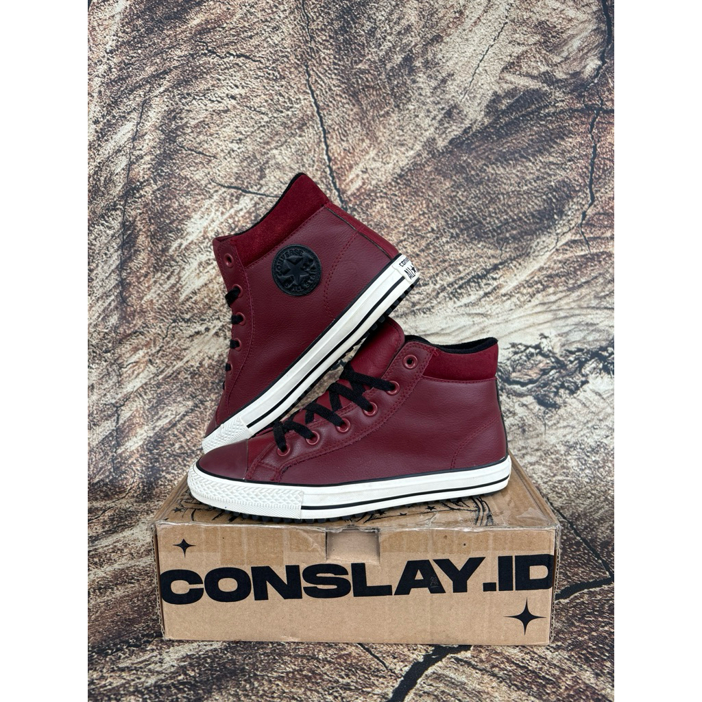 ( Size 38 ) Converse CT Hi Hiker Boot Dark Maroon Leather