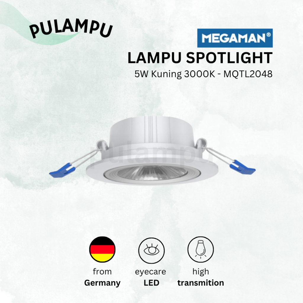 Lampu Spotlight Megaman MQTL2048 CL 5W / 7W 2.5" 3000K 170–240V – Downlight LED Warm White Hemat Ene