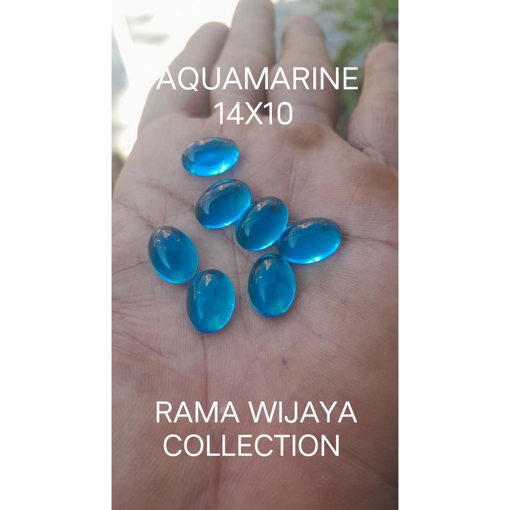 Batu Akik Aquamarine 14x10 mm