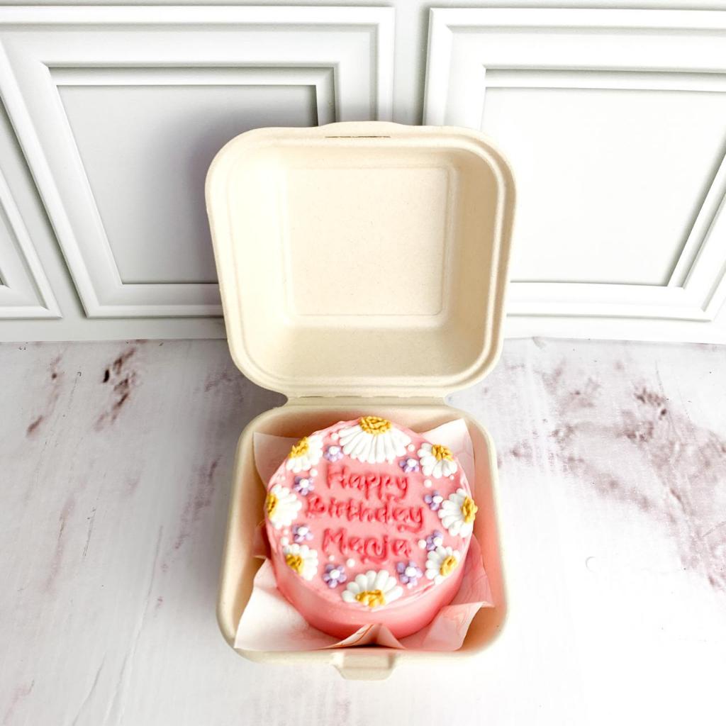 Kue Ulang tahun/Birthday Cake/Kue ultah tema Korean Pink Flower/Kue Birthday jakarta