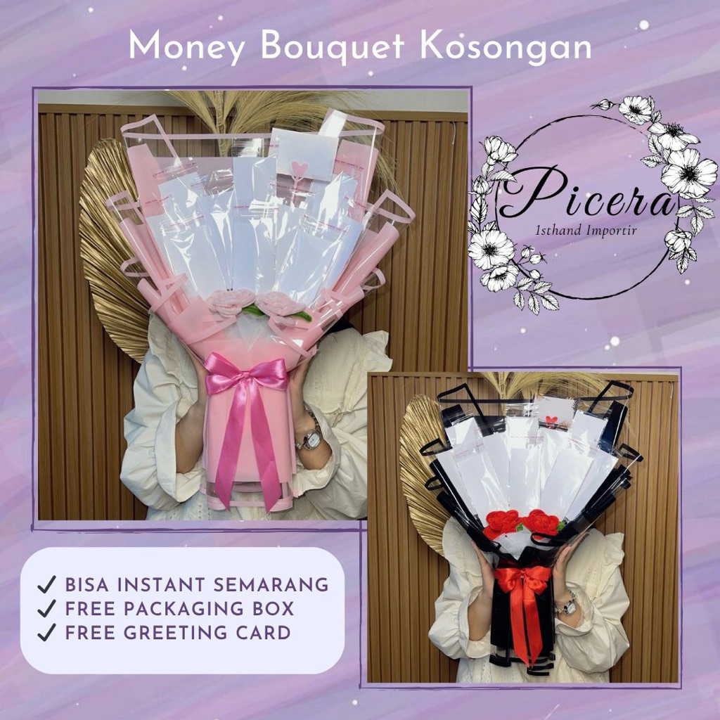 [READY BISA INSTANT SEMARANG] TERMURAH SIZE BESAR JUMBO Money Bouquet Kosongan BUNGA MAWAR KAWAT BUL