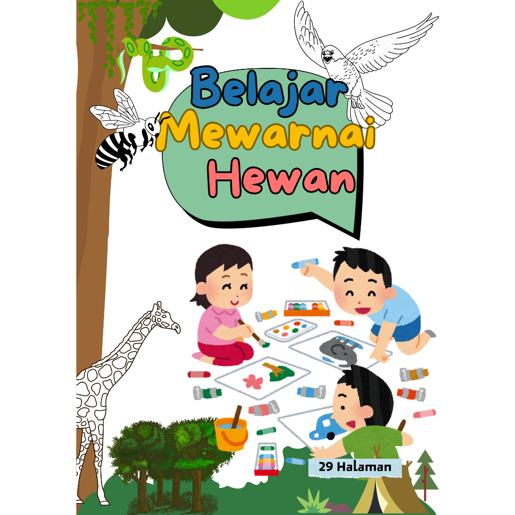 Worksheet buku mewarnai hewan dari A sampai Z (cetak A5)