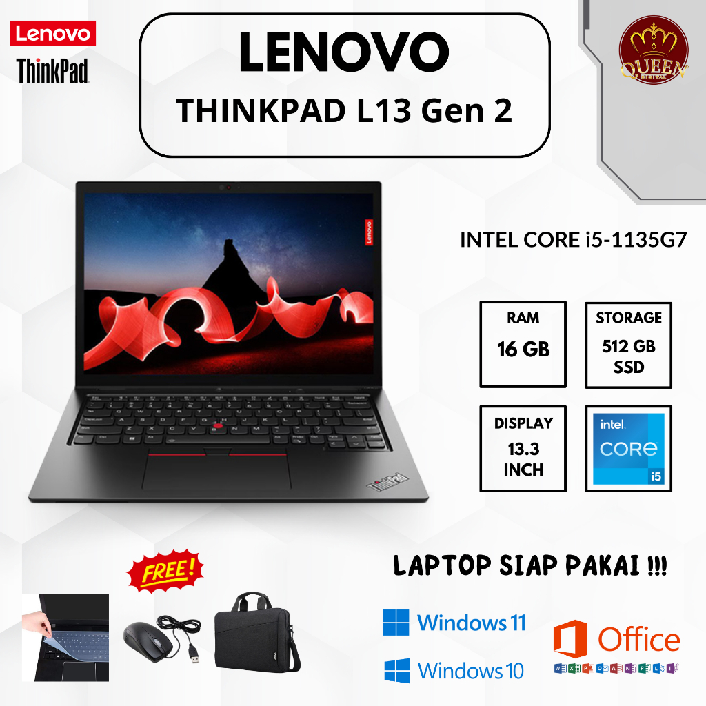 LENOVO L13 Gen 2 | INTEL CORE i5-1135G7 | 16GB RAM | SSD 512GB | 13.3 INCH