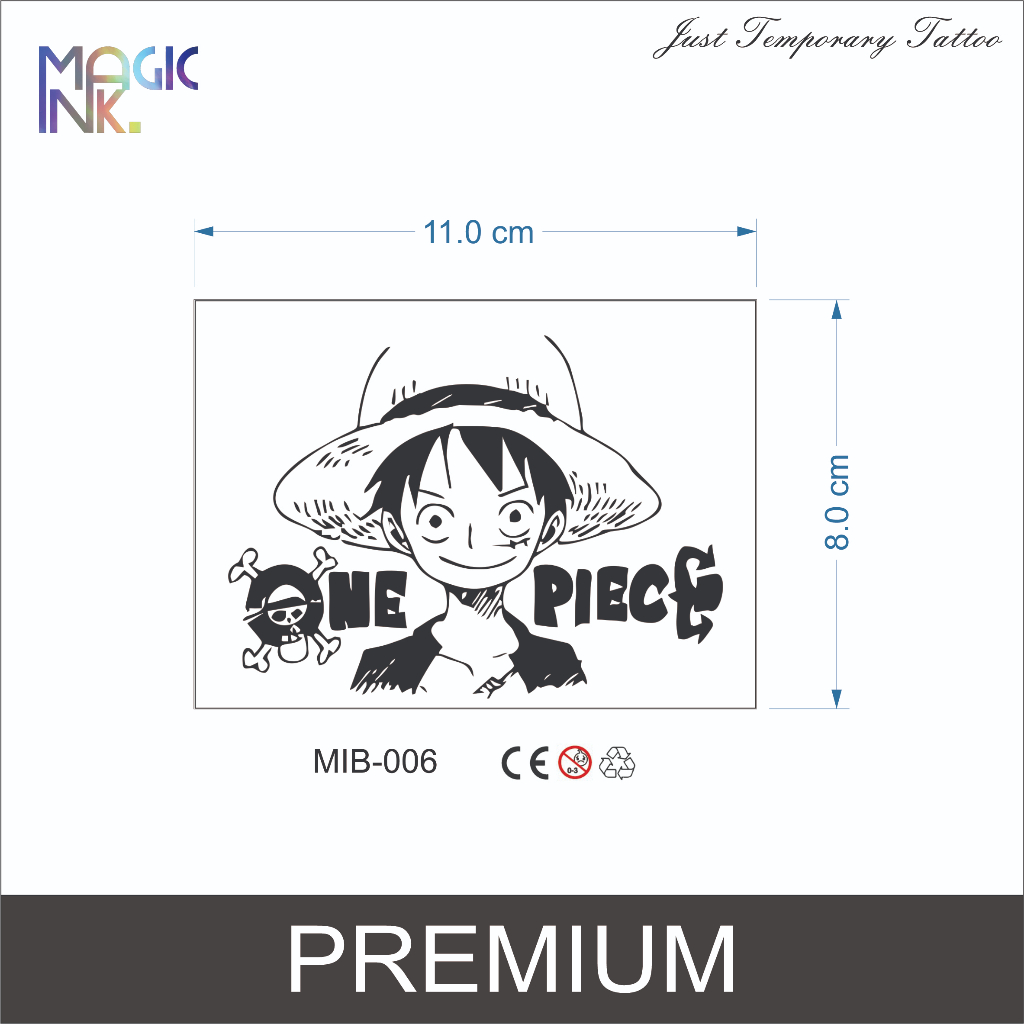 One Piece Fruit Ink Tatto Temporary Premium Tato Temporer
