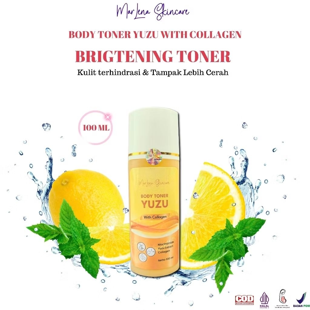 TONER YUZU KELUPAS BADAN LIME YUZU WITH COLLAGEN BPOM MENGANGKAT SEL KULIT MATI 100ML