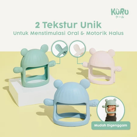 Kuru ST2 Baby Nipple Imitation Silicone Teether | Liquid Silicone Baby Hand Teether Monster | Gigita