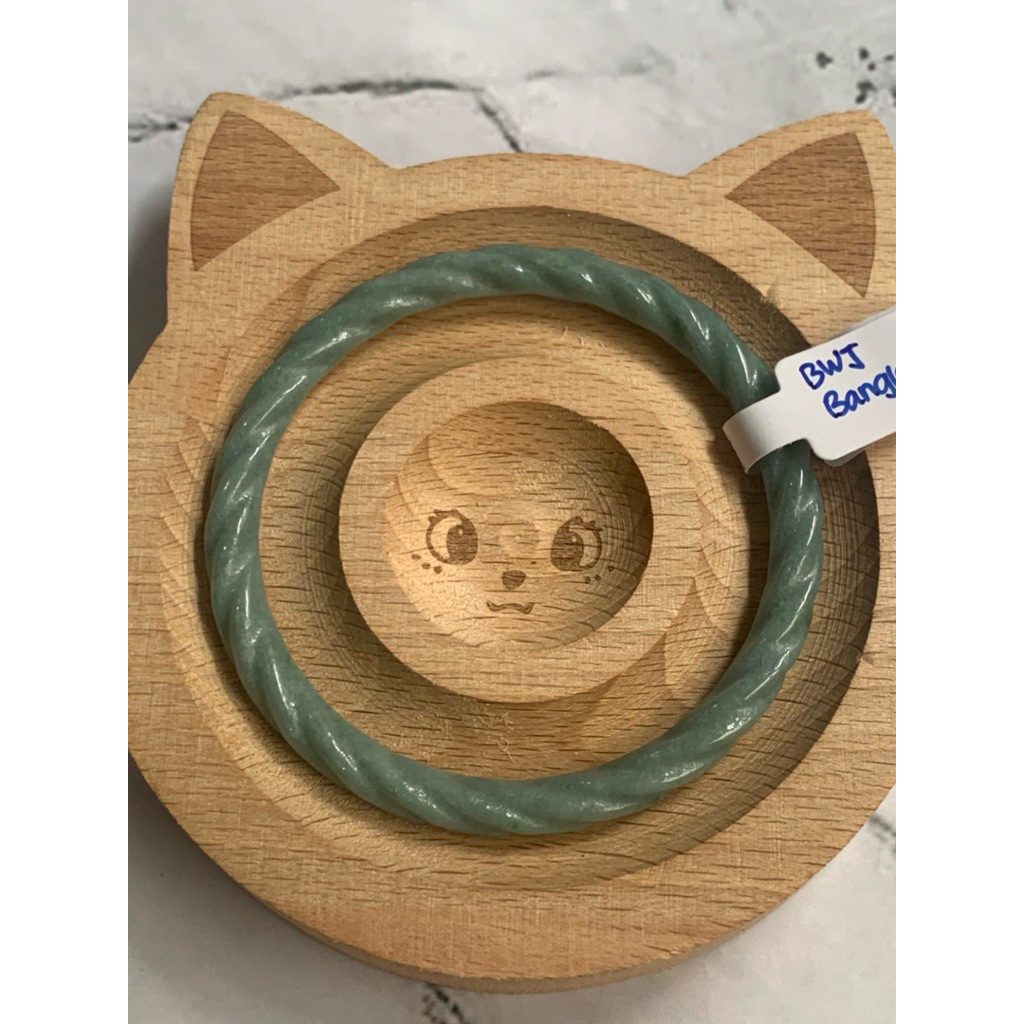 Hard Bangle BWJ Ulir/ Bangle Giok (56,4) / Gelang Giok Batu Alam Asli