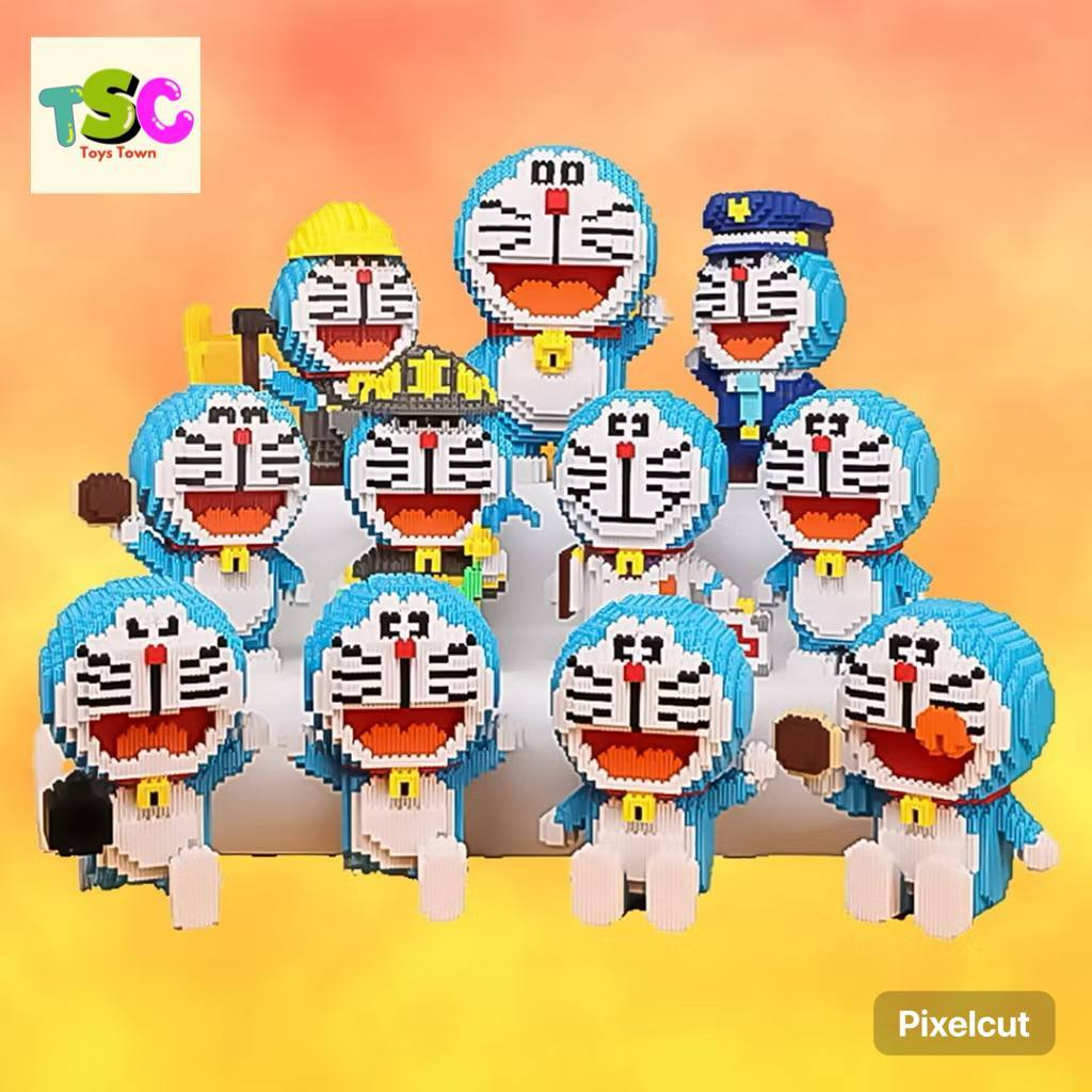 TSC Nano Block Doraemon BLUE Series 3D Model, Mainan Blok Susun, Blok Konstruksi DIY, Mini Brick Mag
