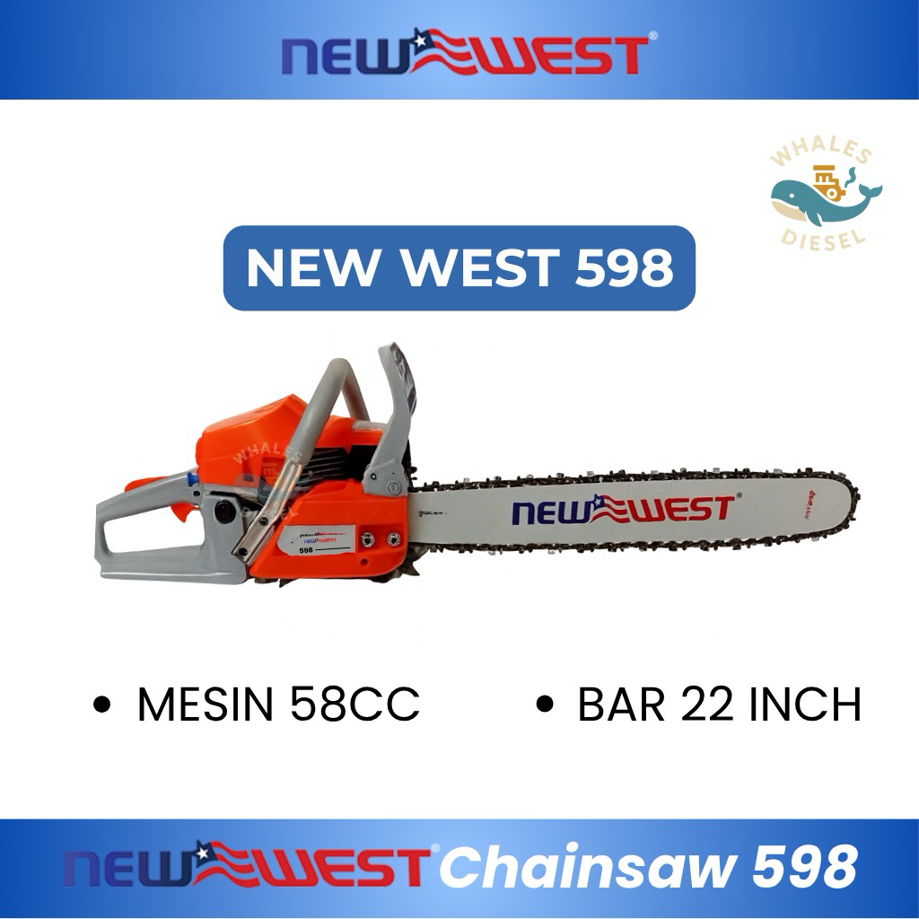 TERMURAH MESIN POTONG KAYU NEW WEST 598 22” CHAINSAW/SENSO
