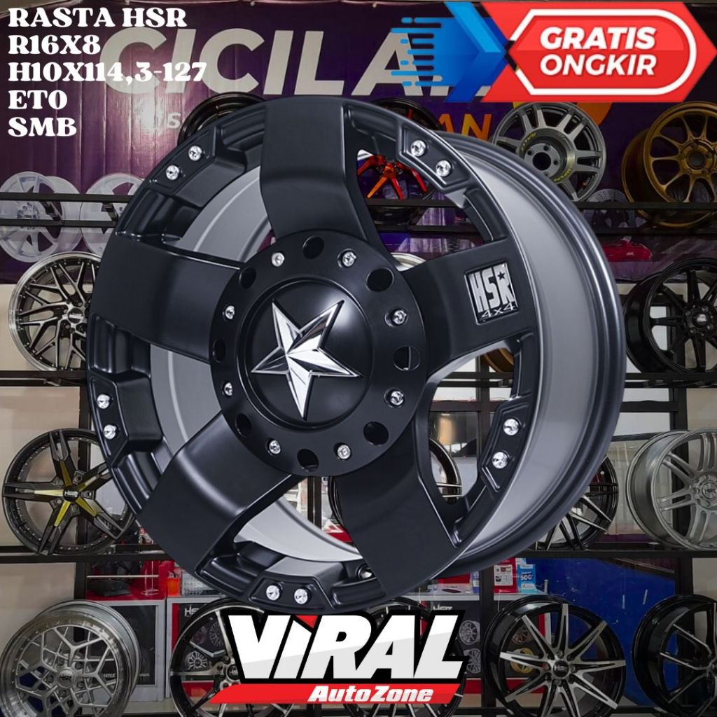 Velg Mobil Model Offroad Untuk Hilux, Cherokee, Escape, Grand Vitara, HSR RASTA Ring 16 R16