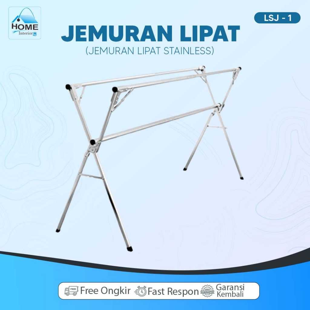 Jemuran Baju Lipat Stainless Steel Jemuran Lipat Anti Karat Kuat Tempat Jemuran Portable Stainles Ga