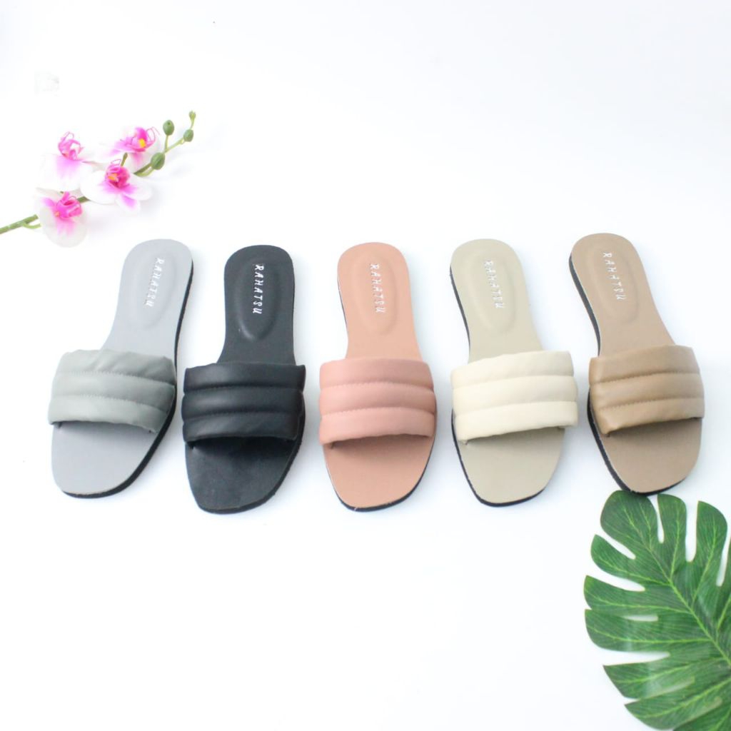 Sandal Selop Teplek Wanita Bahan Spon Bukan Karet