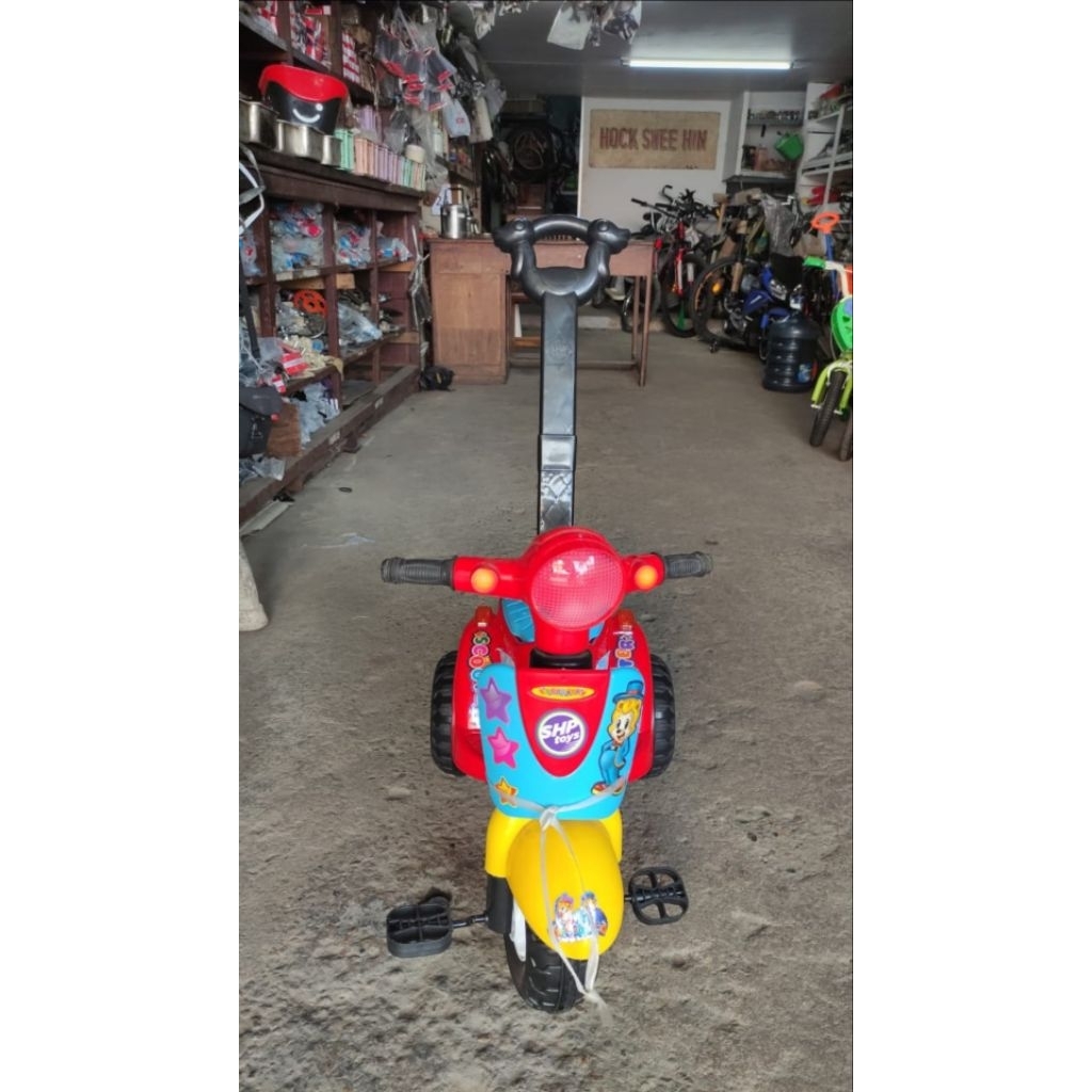 Sepeda Dorong Anak Roda 3 SCOOTER SHP TOYS | Sepeda Mainan Anak Bisa Dikayuh & Didorong | Sepeda Bay