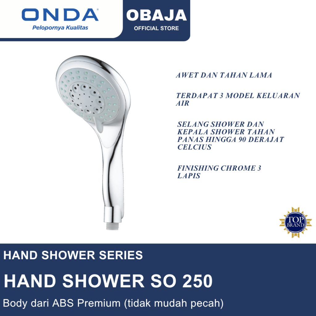 Onda Hand Shower SO 250 / Hand Shower Onda / Shower Mandi SO 250 Onda
