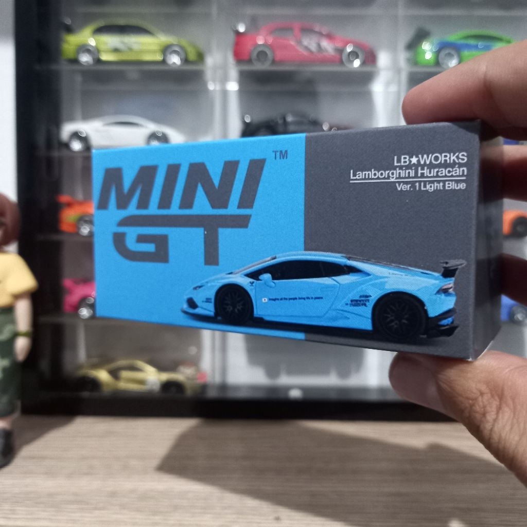 Custom Box #189 Lamborghini Huracan LBWK Ver. 1 Light Blue MiniGT