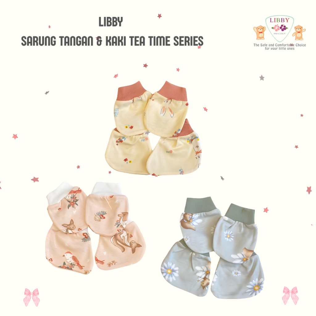LIBBY  SARUNG TANGAN & KAKI RIB TEA TIME SERIES 1SET