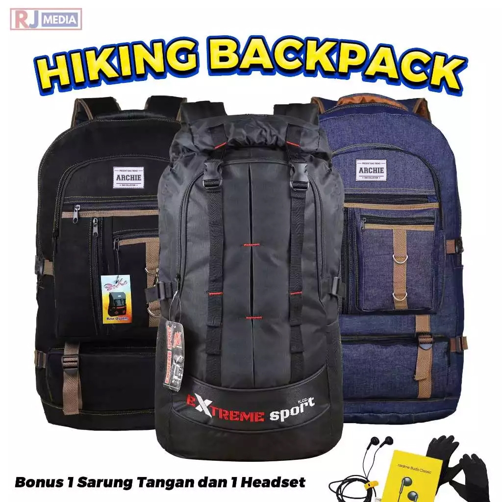 [COD]Ransel Gunung Carrier Extreme Besar Warna Hitam Tas Punggung Travelling Tas Hiking Pria Olahrag