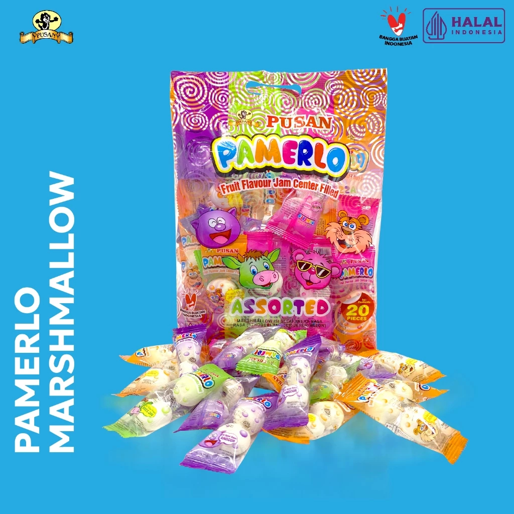 Pusan Pamerlo Marshmallow Rasa Lembut Kualitas Ori 20 Pcs