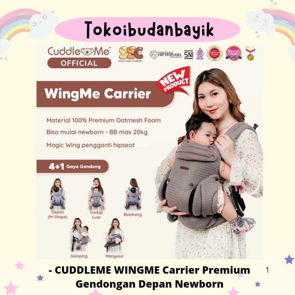- CUDDLEME WINGME Carrier Premium Gendongan Depan Newborn
