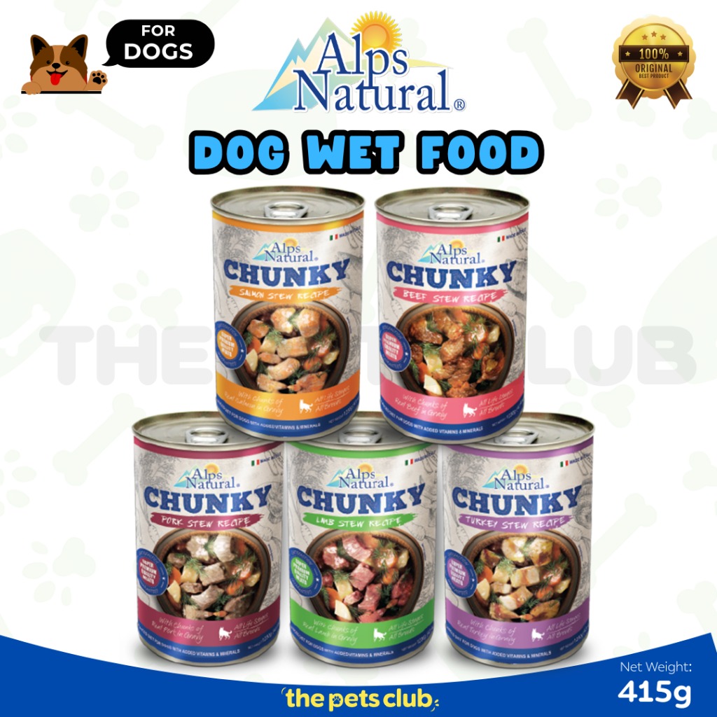 Makanan Basah Anjing ALPS NATURE CHUNKY 415g | Wet Dog Food | Dog Food Kaleng