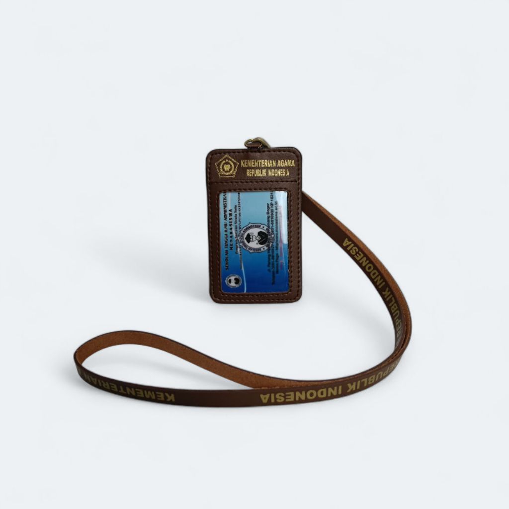 Tempat ID Card Holder Name Tag Kulit KEMENAG Kementrian Agama RI