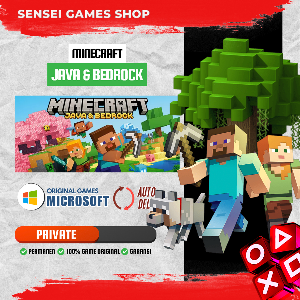 Minecraft Java & Bedrock Original Microsoft Store Private Account Permanen / Game PC  / Game Minecra