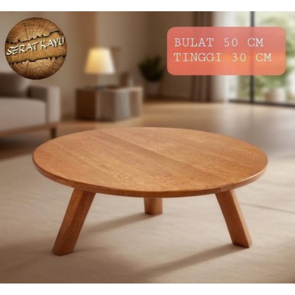 Meja Bulat Kayu Meja Lesehan Bundar Meja Kayu Minimalis Meja Santai Meja Kopi Meja Serbaguna