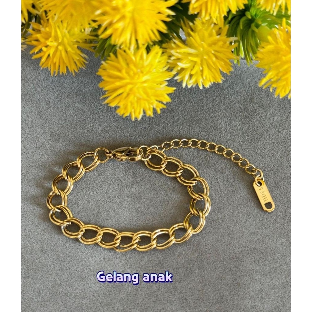 GELANG TANGAN ANAK TITANIUM GOLD