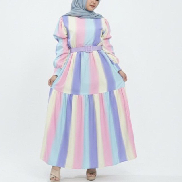 Gamis Kombinasi ll Gamis Wanita ll dres rainbow ll