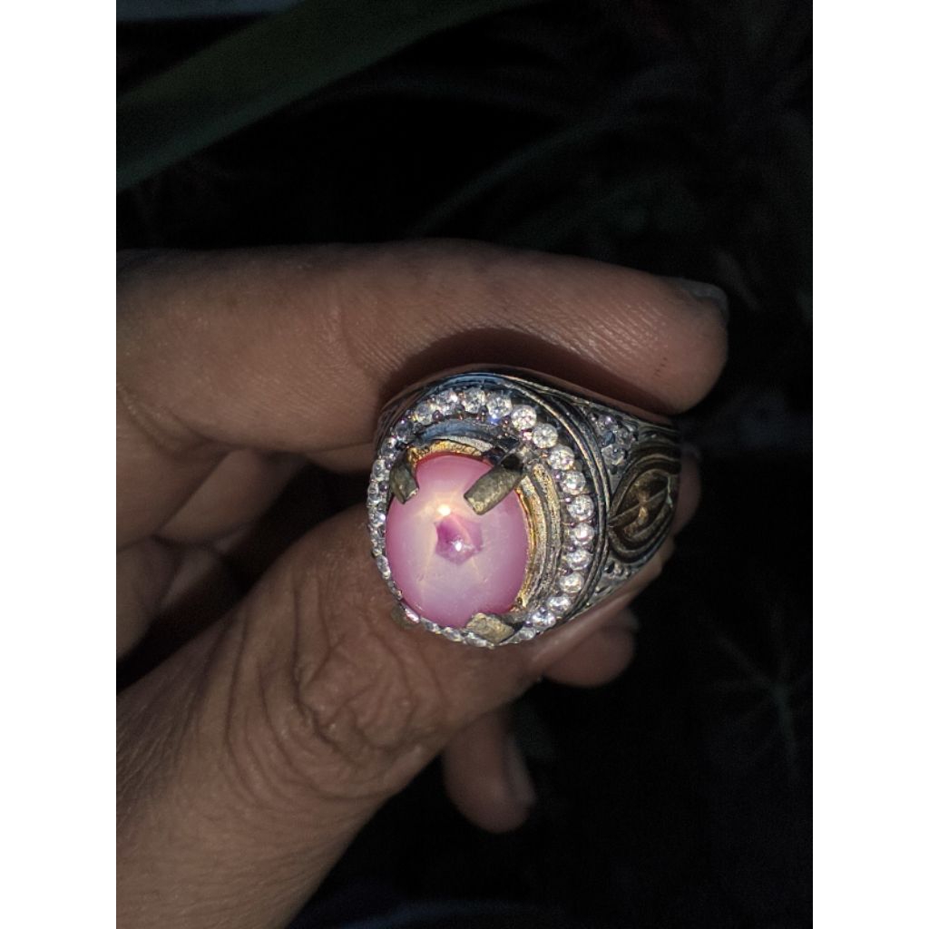 Natural Star Pink Sapphire ( Corundum ) Ring PLT Size 10