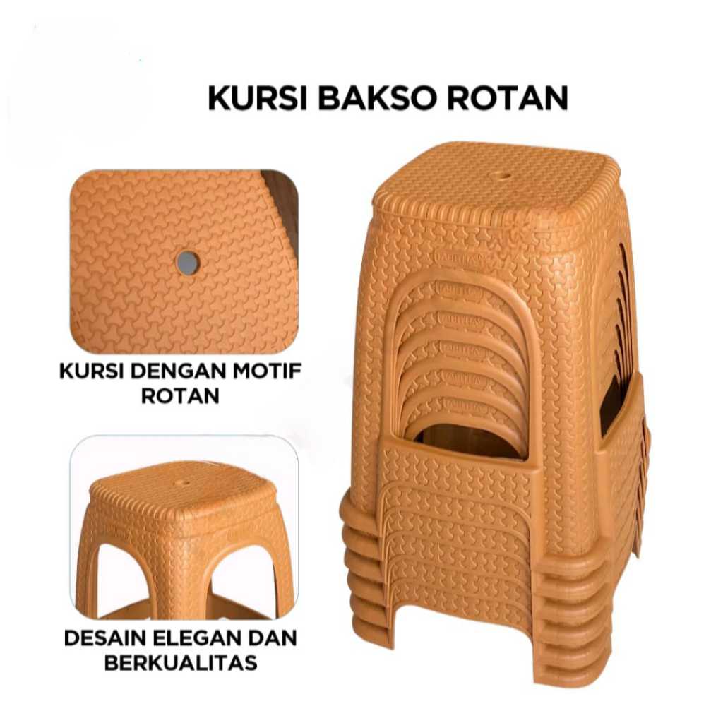 KURSI PLASTIK ROTAN BASO TABITHA / KURSI BASO PLASTIK ROTAN ANYAM TABITHA KURSI PLASTIK HITAM