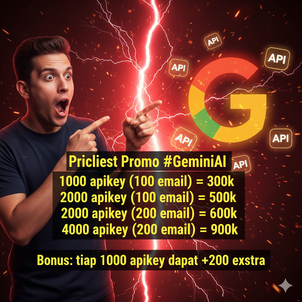 Gemini API Key Private Bergaransi Google Cloud Project Dapatkan 1K 1000 Apikey 100 Gmail