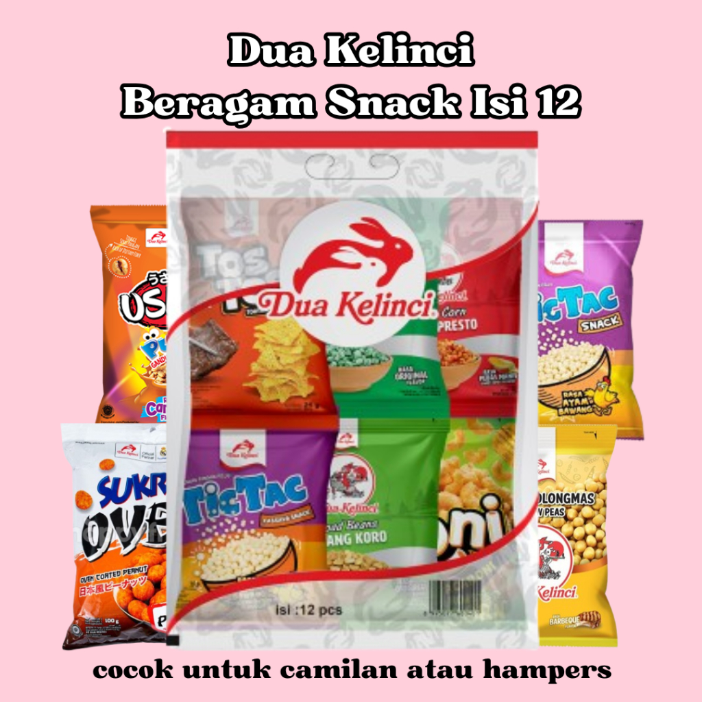 Dua Kelinci Camilan Assorted Pack 12 Pcs Praktis - Hampers - Kado Ultah