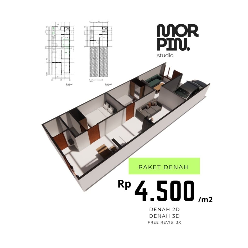 Desain Denah Rumah 3D Custom