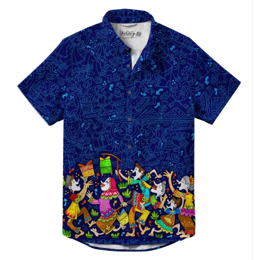 kemeja etnik tema perayaan damar kurung