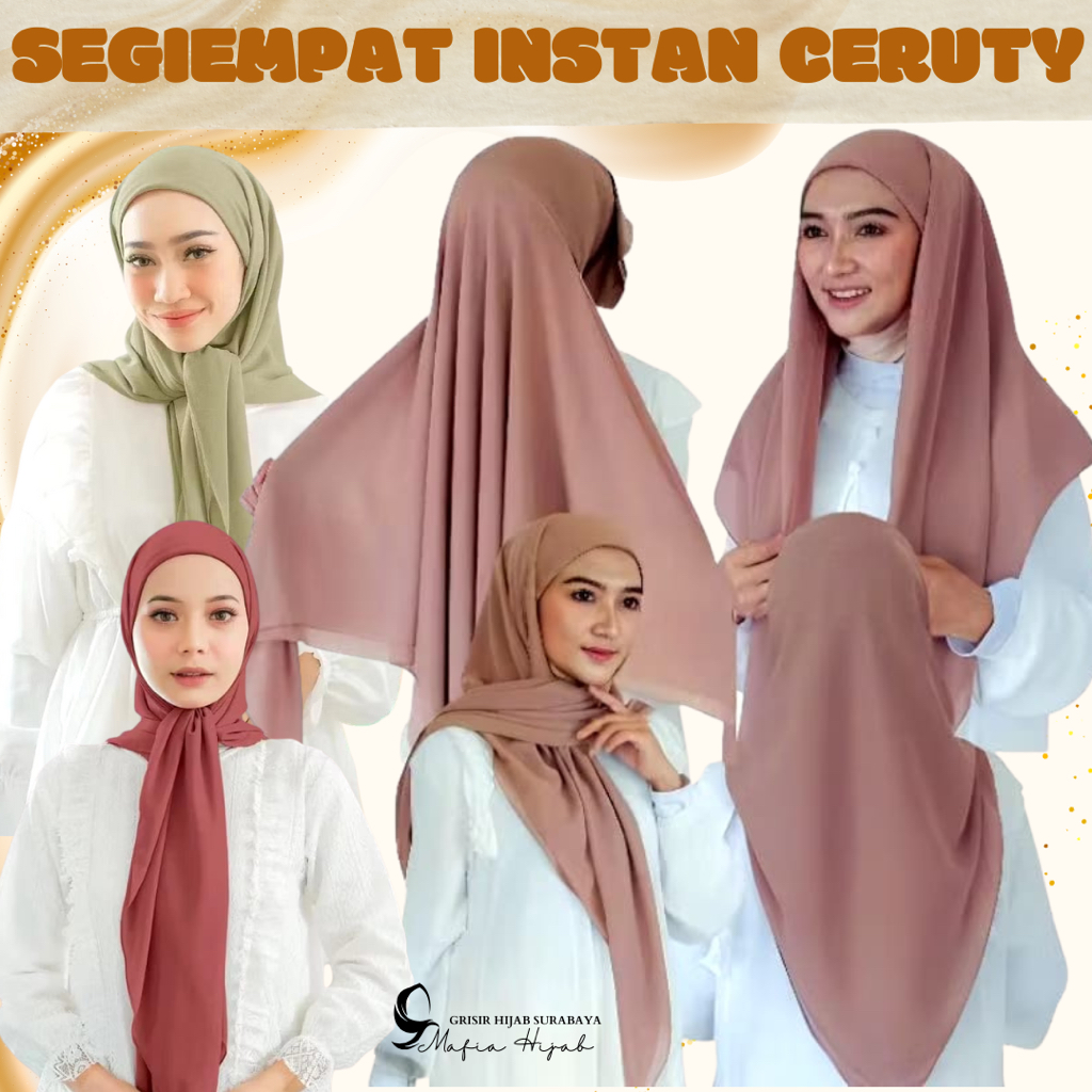 Hijab Segitiga Inner 2 in 1 Ceruty babydoll / Jilbab Segitiga Instan 2 layer
