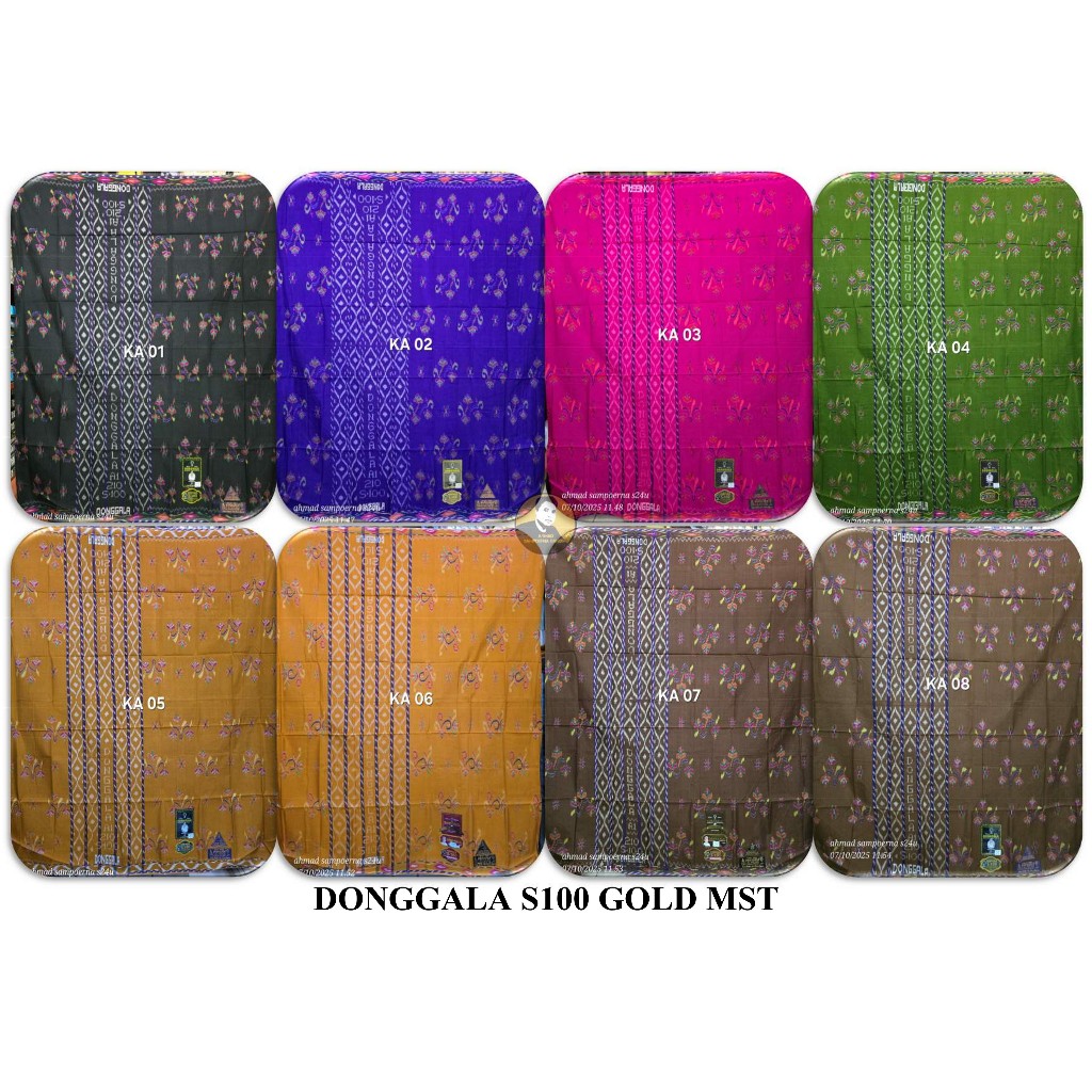 Sarung Donggala S100 MST Gold sutra motif mustamin kembang